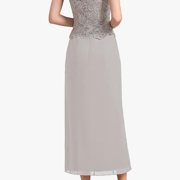 Mother of The Bride Dress with Jacket - Champagne color - Picture 4 of 5